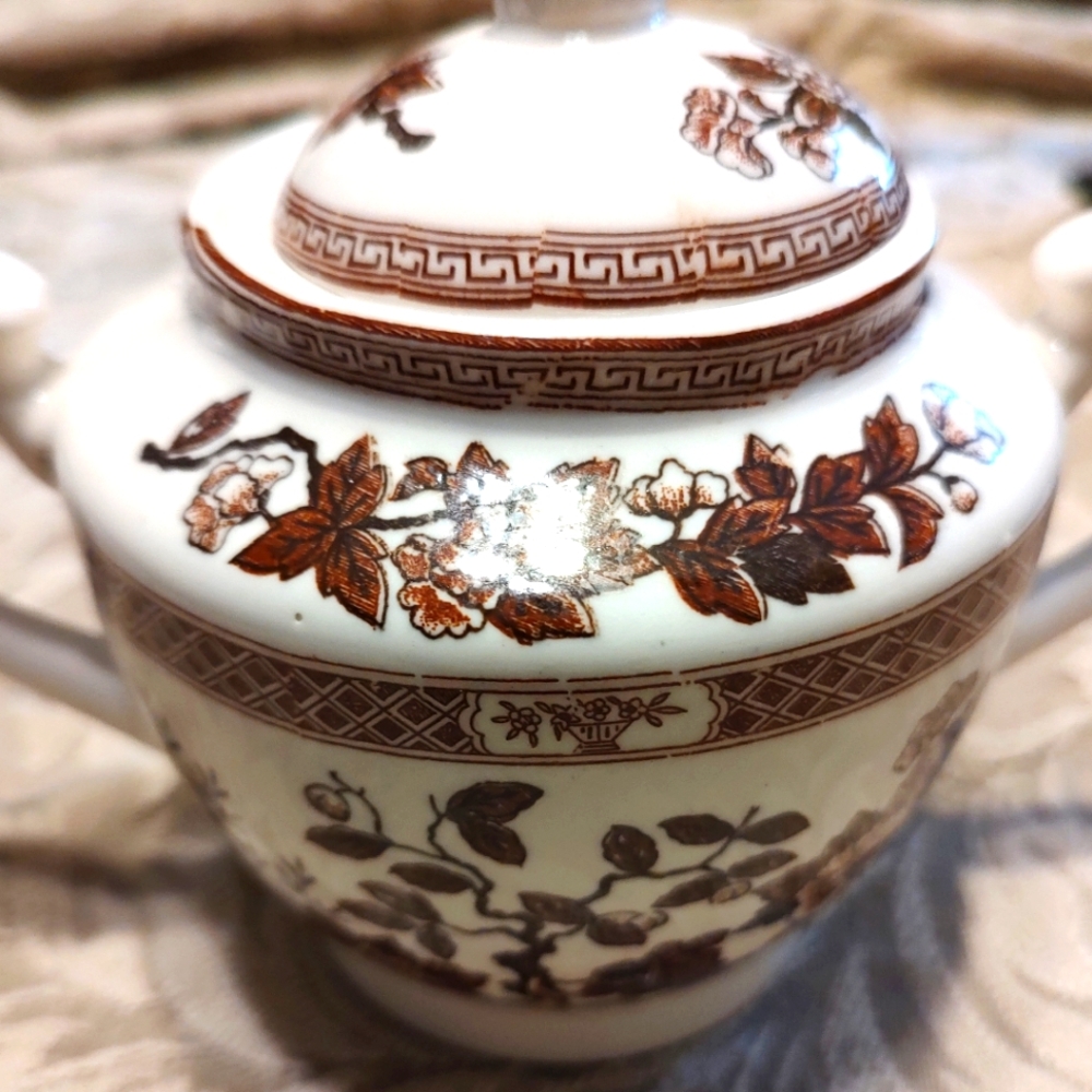 🍂⛩️🍂Beautiful True Antique Nasco Japan Asian Oriental Ceramic Sugar Bowl & Lid - Picture 13 of 14
